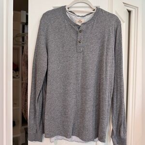 Marine Layer Men's Gray Henley Long-Sleeve Shirt